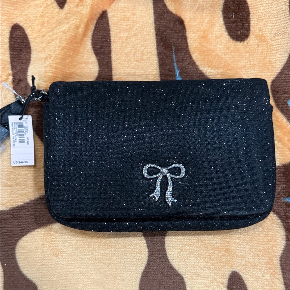 Victoria's Secret Black Glitter Clutch